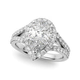 Pear Halo Ps Split Shank Engagement Ring