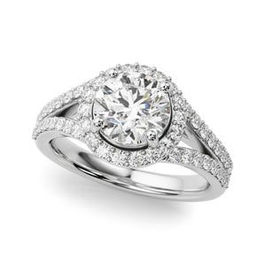 Round Halo Rd Split Shank Engagement Ring