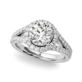 Round Halo Rd Split Shank Engagement Ring