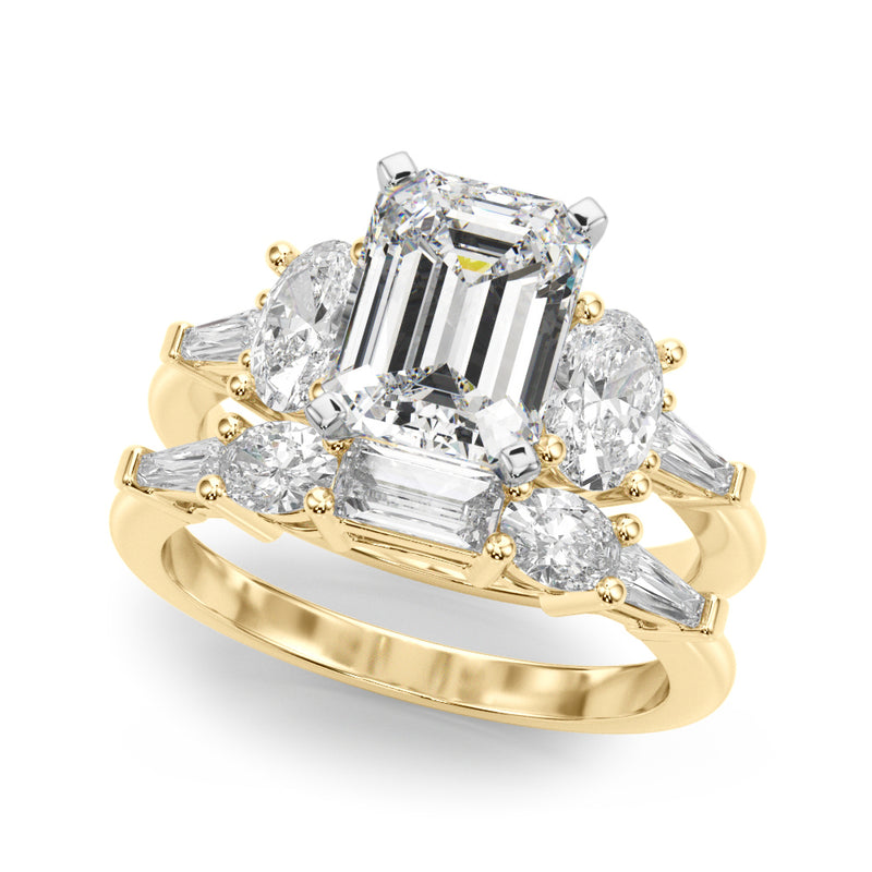 Tapered Baguette & Oval Sides Engagement Ring (51301-E)