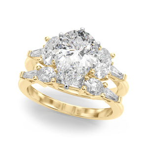 Tapered Baguette & Oval Sides Engagement Ring (51301-E)