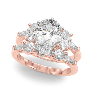 Tapered Baguette & Oval Sides Engagement Ring (51301-E)