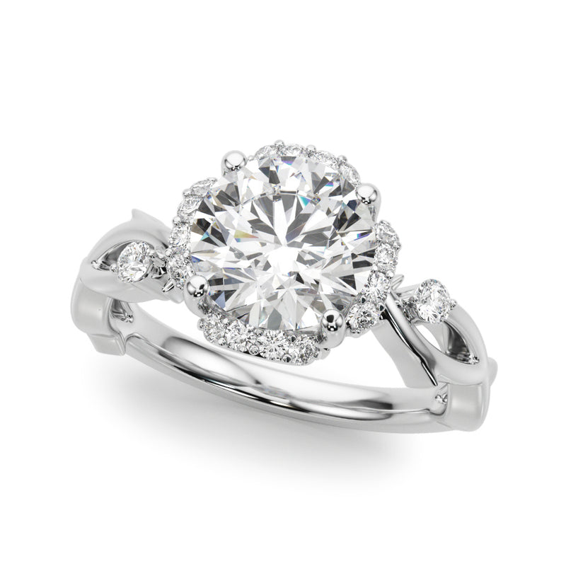 Round Twisted Shank Engagement Ring