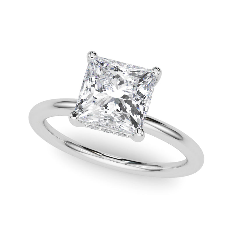Princess Hidden Halo Ov Engagement Ring