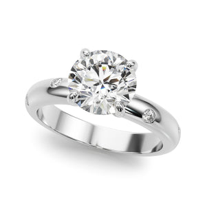 Round Engagement Bands Straight Engagement Ring