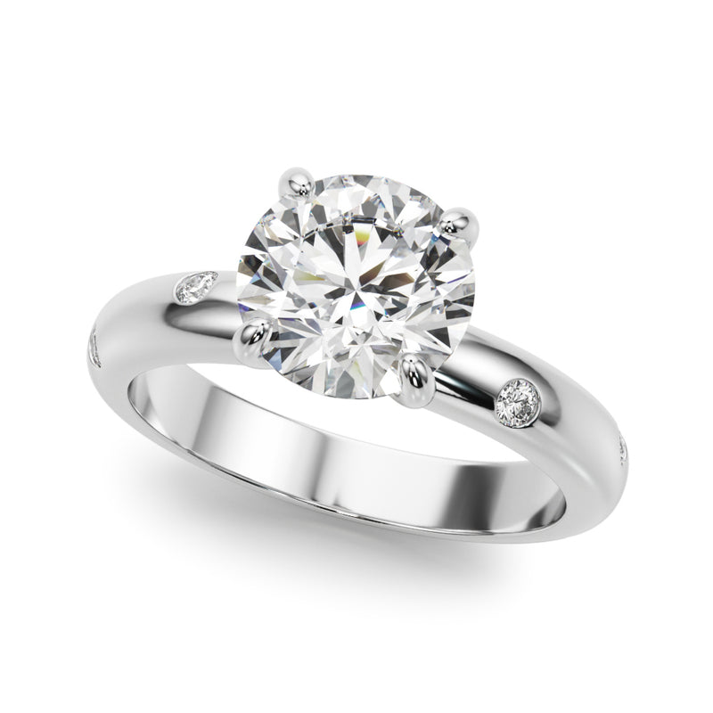 Round Engagement Bands Straight Engagement Ring