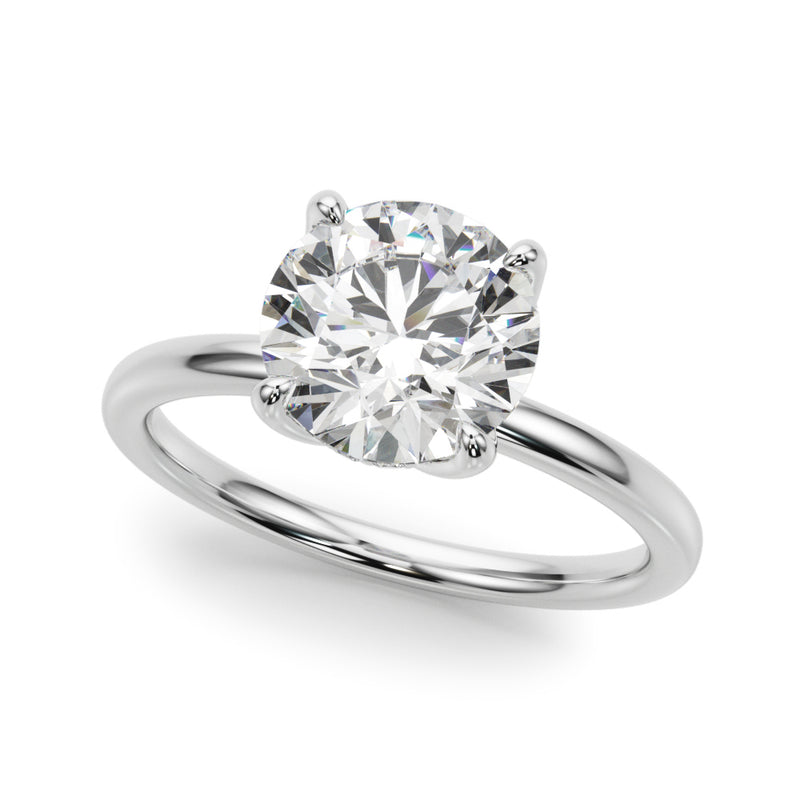 Round Hidden Halo Ov Engagement Ring