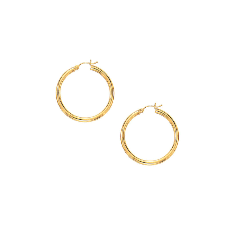10K Gold 3x30mm Hoop Earring