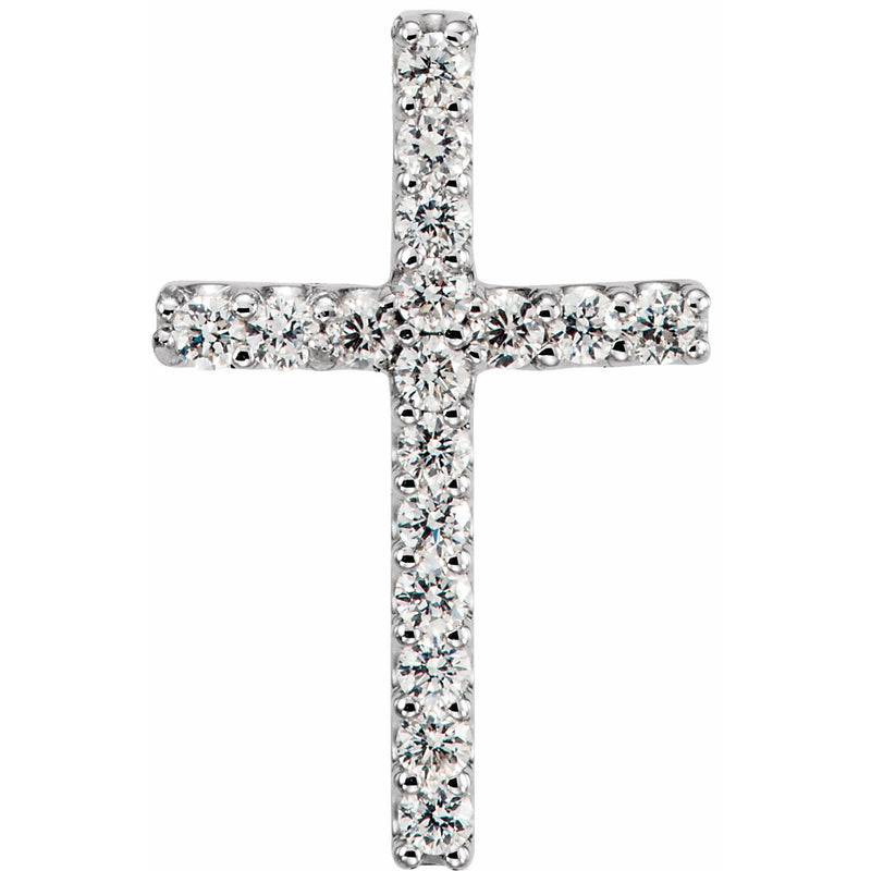 6 ct Round Lab Grown Diamond Cross Petite Pendant in 14K White Go...