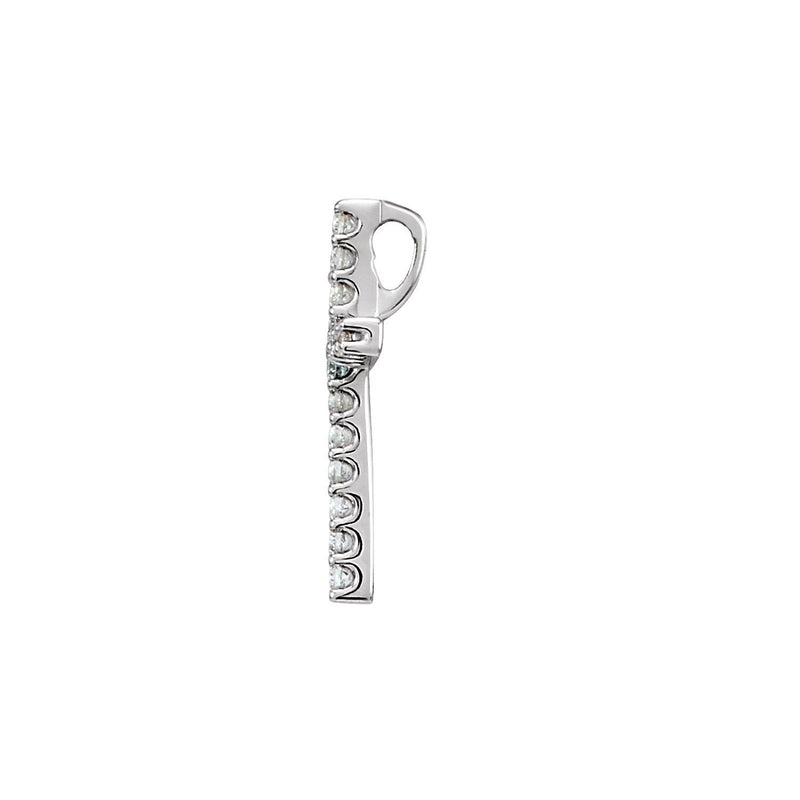 6 ct Round Lab Grown Diamond Cross Petite Pendant in 14K White Go... - view 2