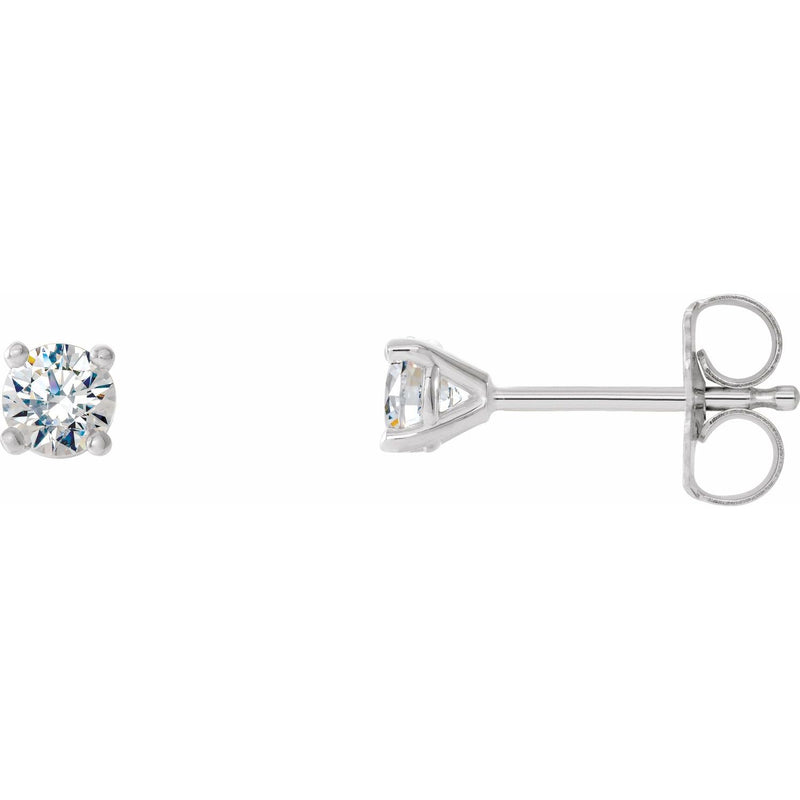 1 ct tw Round Lab Grown Diamond Stud Earrings in 14K White Gold...