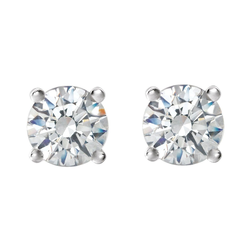 1 ct tw Round Lab Grown Diamond Stud Earrings in 14K White Gold... - view 2