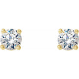 1 ct tw Round Lab Grown Diamond Stud Earrings in 14K White Gold... - view 2