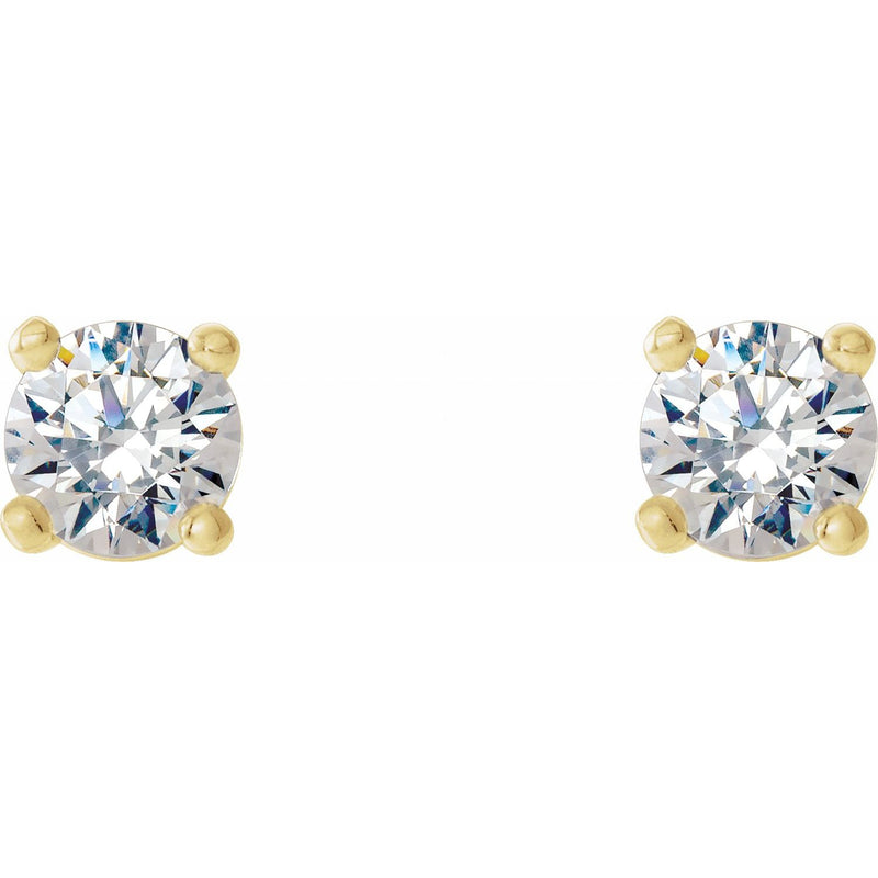 1 ct tw Round Lab Grown Diamond Stud Earrings in 14K White Gold... - view 2