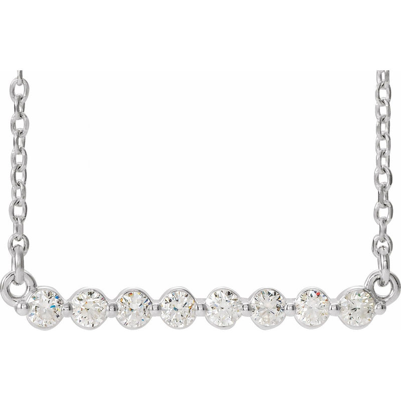 1/4 ct tw Accented Lab Grown Diamond Necklace in 14K White Gold (...