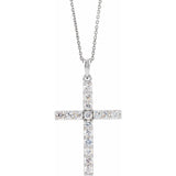 1 ct tw Cross Lab Grown Diamond Necklace in 14K White Gold (18")...