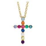 3 ct tw Accented Cross Lab Grown Diamond Necklace in 14K White Go...