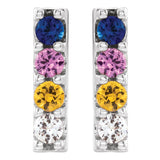 1/2 ct tw Round Lab Grown Diamond Accented Earrings in 14K White ... - view 2