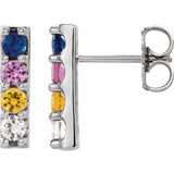1/2 ct tw Round Lab Grown Diamond Accented Earrings in 14K White ...