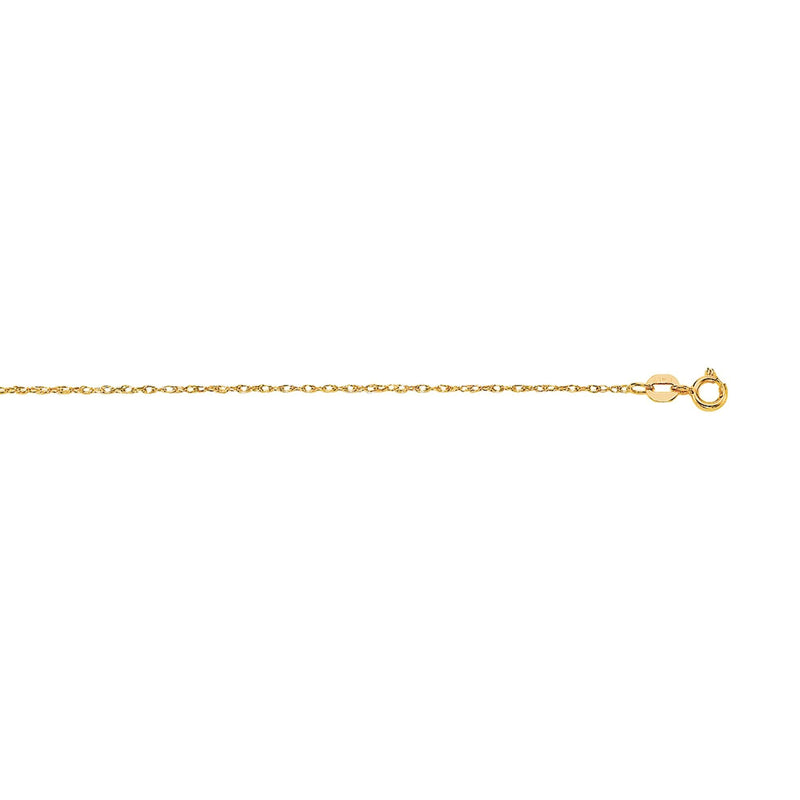 14K Gold .85mm Machine Rope Chain (Carded) 