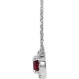 3 ct tw Halo Lab Grown Diamond Necklace in 14K White Gold (18")... - view 2