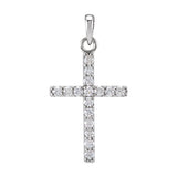1 ct Round Lab Grown Diamond Cross Pendant in 14K White Gold...