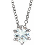 1 ct tw Solitaire Lab Grown Diamond Necklace in 14K White Gold (1...