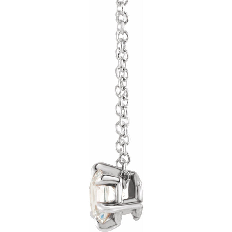 1 ct tw Solitaire Lab Grown Diamond Necklace in 14K White Gold (1... - view 2