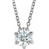 Solitaire Lab Grown Diamond Necklace in 14K White Gold (18")...