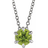 Solitaire Lab Grown Diamond Necklace in 14K White Gold (18")...