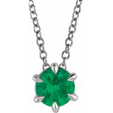 Solitaire Lab Grown Diamond Necklace in 14K White Gold (18")...