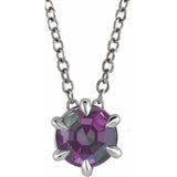 Solitaire Lab Grown Diamond Necklace in 14K White Gold (18")...