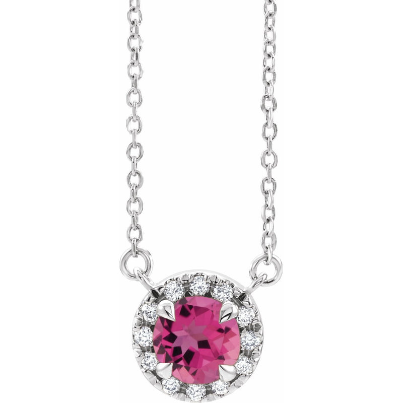 3 ct tw Halo Lab Grown Diamond Necklace in 14K White Gold (18")...