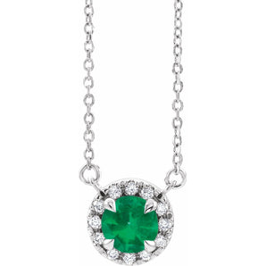 3 ct tw Halo Lab Grown Diamond Necklace in 14K White Gold (18")...