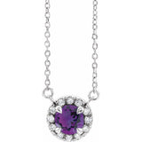 3 ct tw Halo Lab Grown Diamond Necklace in 14K White Gold (18")...