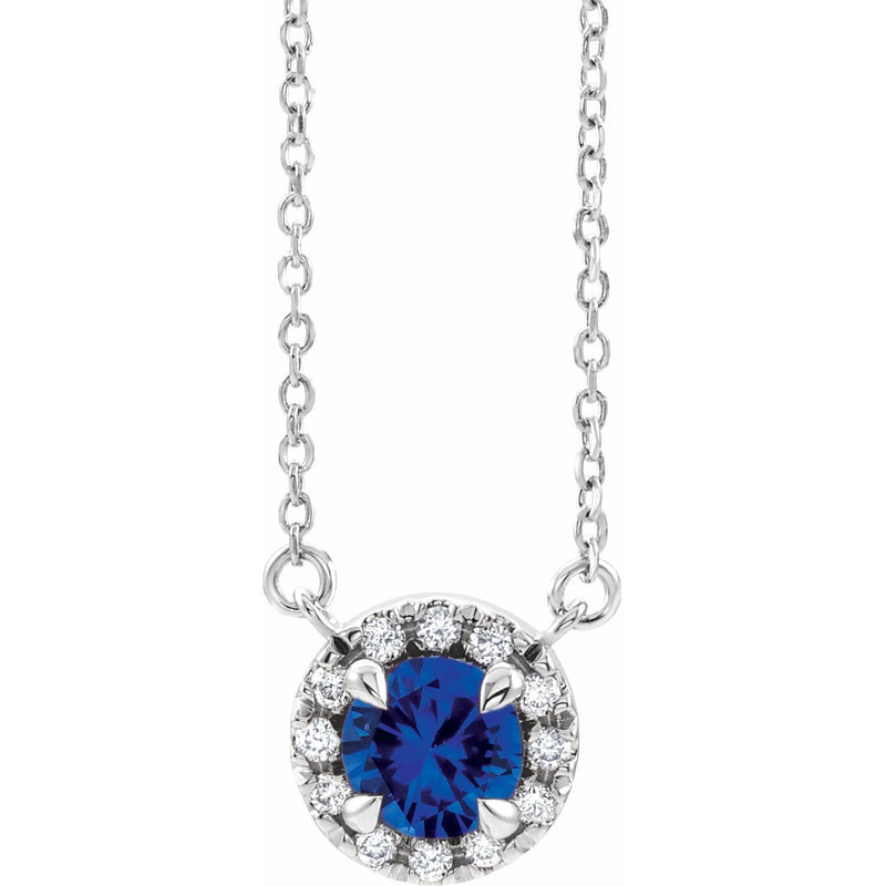 3 ct tw Halo Lab Grown Diamond Necklace in 14K White Gold (18")...