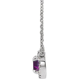 3 ct tw Halo Lab Grown Diamond Necklace in 14K White Gold (18")... - view 2