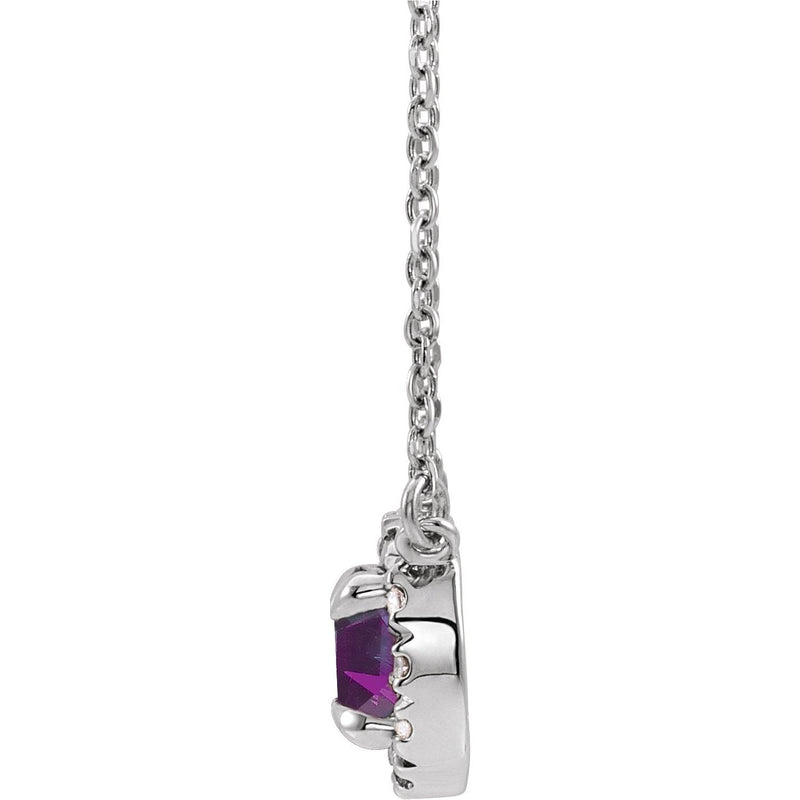 3 ct tw Halo Lab Grown Diamond Necklace in 14K White Gold (18")... - view 2