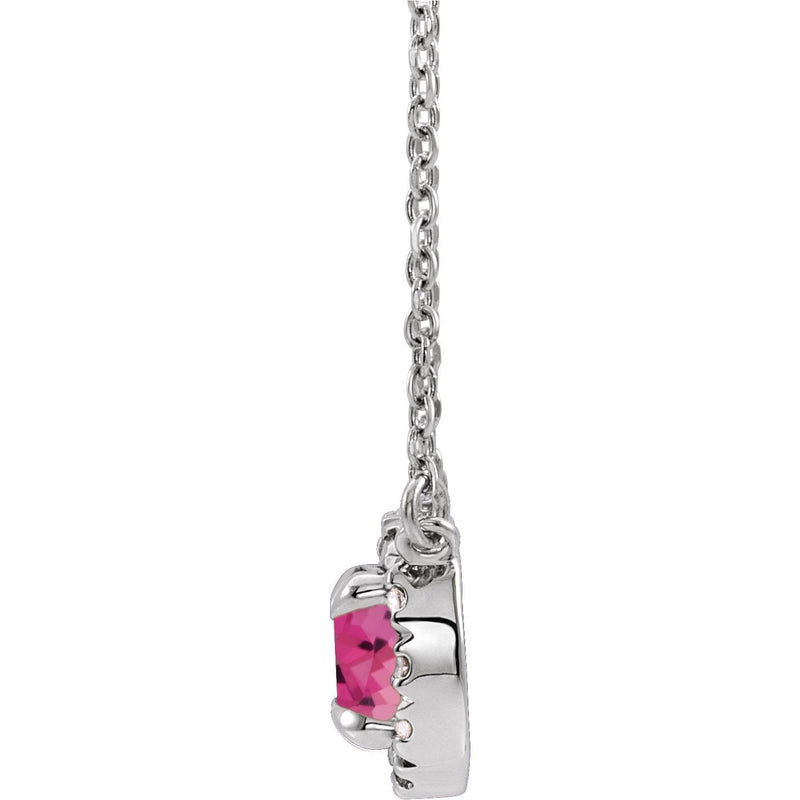 3 ct tw Halo Lab Grown Diamond Necklace in 14K White Gold (18")... - view 2