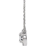 3 ct tw Halo Lab Grown Diamond Necklace in 14K White Gold (18")... - view 2