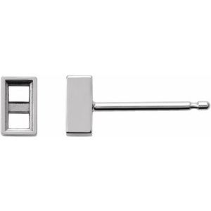 The Harlow — Bezel Stud Earrings — Yellow Gold