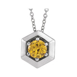 Solitaire Lab Grown Diamond Necklace in 14K White Gold (18")...