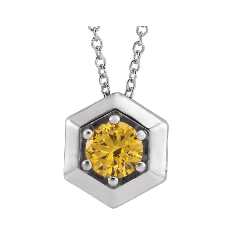 Solitaire Lab Grown Diamond Necklace in 14K White Gold (18")...
