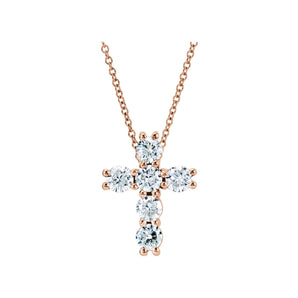 1 1/6 ct tw Cross Lab Grown Diamond Necklace in 14K White Gold (1...