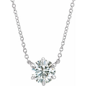 1/2 ct tw Solitaire Lab Grown Diamond Necklace in 14K White Gold ...