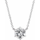 Solitaire Lab Grown Diamond Necklace in 14K White Gold (18")...