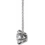 1/2 ct tw Solitaire Lab Grown Diamond Necklace in 14K White Gold ... - view 2