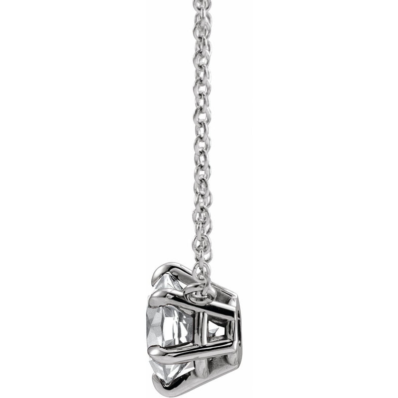 1/2 ct tw Solitaire Lab Grown Diamond Necklace in 14K White Gold ... - view 2