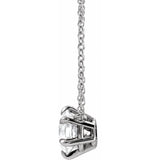 Solitaire Lab Grown Diamond Necklace in 14K White Gold (18")... - view 2