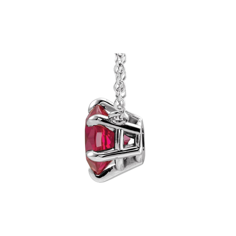 Solitaire Lab Grown Diamond Necklace in 14K White Gold (18")... - view 2